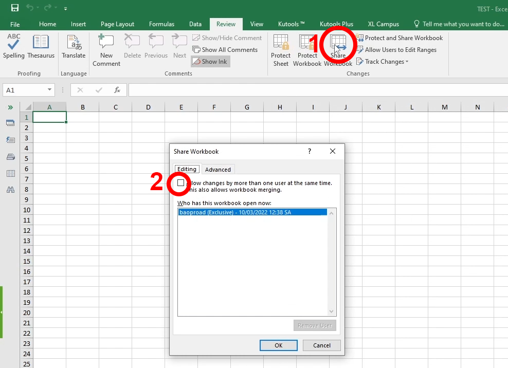 Hướng dẫn kích hoạt nhiều user cùng sửa, làm việc trên một file Excel cùng lúc